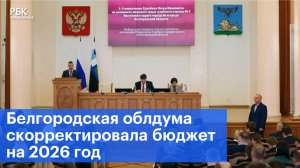 Белгородская облдума скорректировала бюджет на 2026 год