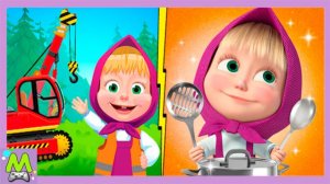 Маша и Медведь Приключения на Стройке и Кухне.Игры с Мультгероями