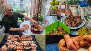 Ездили в ветстанцию ,жарим шашлыки ,покупки .