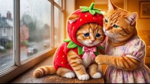 Котёнок думает, что у него ничего не получилось, но мама-кошка дарит ему нежную любовь