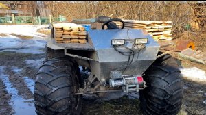 В тайгу на вездеходе. Ранняя весна. Заброска груза в тайгу за 100 км.