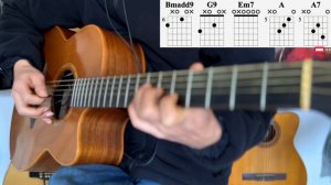 ИГРА АККОРДАМИ на Гитаре 020. Уроки Гитары. Аккорды и табы для Гитары Guitar B28