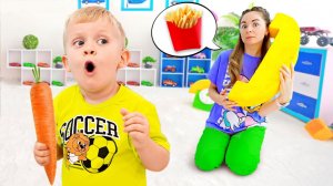 Здоровая Еда против Вредной! Челлендж с Оливером и Папой