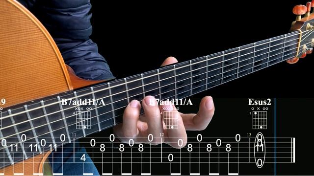 ИГРА АККОРДАМИ на Гитаре 034. Уроки Гитары. Аккорды и табы для Гитары Guitar B28