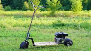 Самодельный самокат с бензиновым двигателем 200 кубических сантиметров