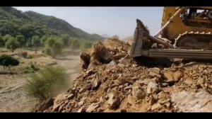 The scene of the massive boulders being quarried in a competition between two dractyls resembles pre