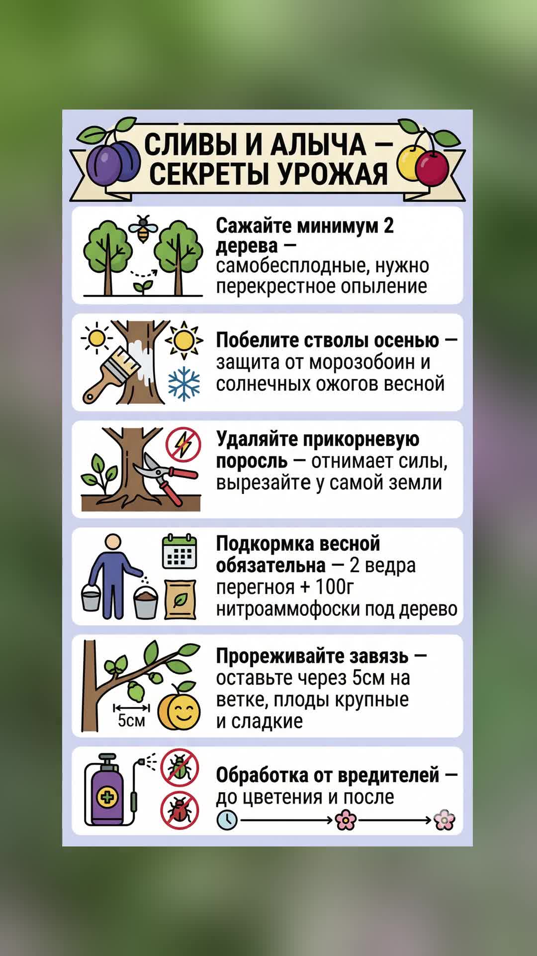 Сливы и алыча - секрет богатого урожая