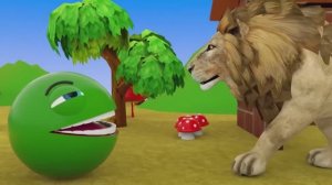 Игрушки с животными для детей - Учим диких животных с пакман для детей - Приключения с пакман