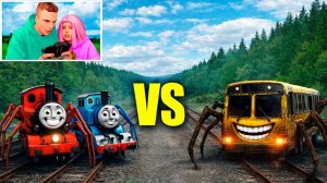 ГРАНДИОЗНАЯ ДРАКА МОНСТРОВ ПОПАЛА НА ДРОН BUS EATER vs CHARLES И THOMAS.EXE!!!