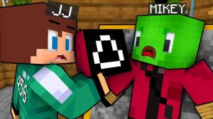 Джей Джей был шокирован, что Майки прячется под игровой маской Кальмара. Майнкрафт Мультик