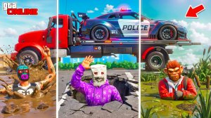 БИТВА ЭВАКУАТОРОВ, НО В РАЗНЫХ ТОЧКАХ КАРТЫ! ЭВАКУИРОВАЛ ПОЛИЦЕЙСКИЙ ГТР В ГТА 5 ОНЛАЙН