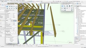 Часть 4. Моделирование опорных конструкций стропильной системы, доработка стен второго свеса.
