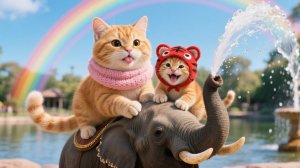 Приключение котёнка в тигровой шапочке и мамы-кошки в зоопарке: альпака плюётся — так мило!