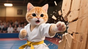 Жёлтый пояс получен! Один маленький удар — и доска разлетелась вдребезги