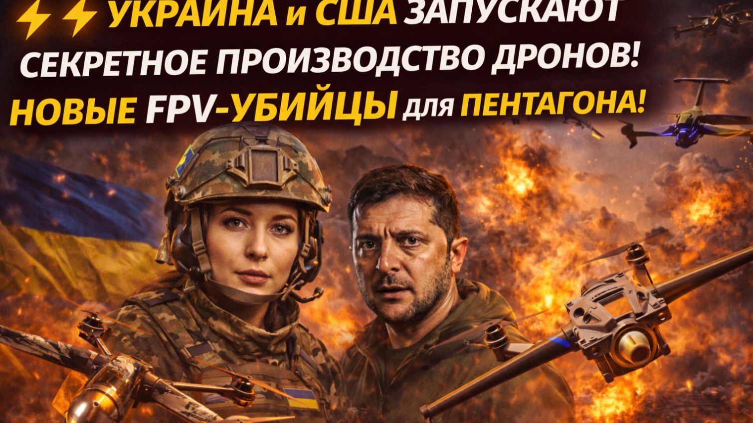 ⚡ УКРАИНА И США ЗАПУСКАЮТ СЕКРЕТНОЕ ПРОИЗВОДСТВО ДРОНОВ! НОВЫЕ FPV-УБИЙЦЫ ДЛЯ ПЕНТАГОНА! смотреть онлайн