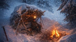 Одиночное выживание зимой, без палатки без спальника.