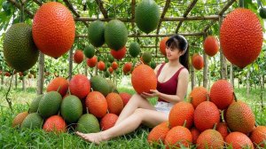 Собрала фрукт Гак, цветную капусту, белокочанную капусту, дыни. Торговля на рынке. Таймлапс. Фуонг