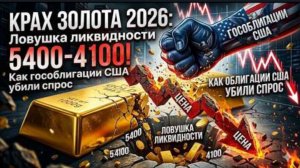 Крах золота 2026: Ловушка ликвидности 5400-4100! Как гособлигации США убили спрос