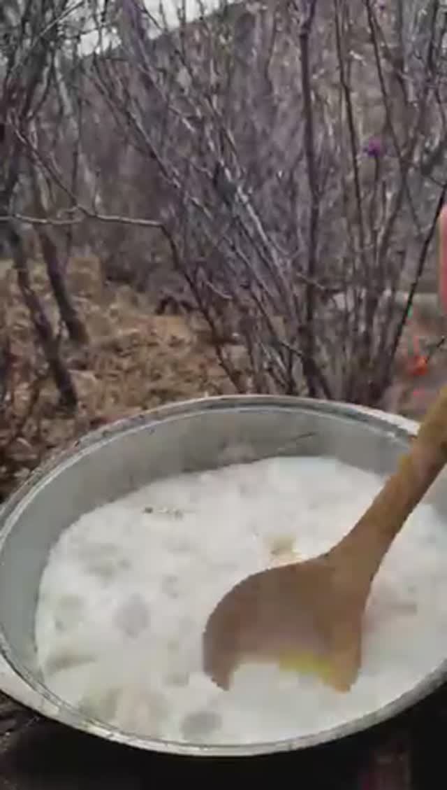 Поехал в лес на отдых и варю Баншта цай - особый монгольский чай с пельменями. Рецепт в описании.