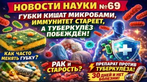 Новости науки № 69: Губки кишат микробами, иммунитет стареет, а туберкулёз побеждён!