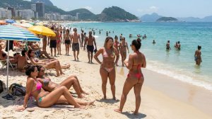 Уверенные в себе плюссайз красотки в мини бикини