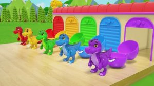 Детские песенки — Пять маленьких утят и Колеса на автобусе — Разноцветные утята, скользящие по земле