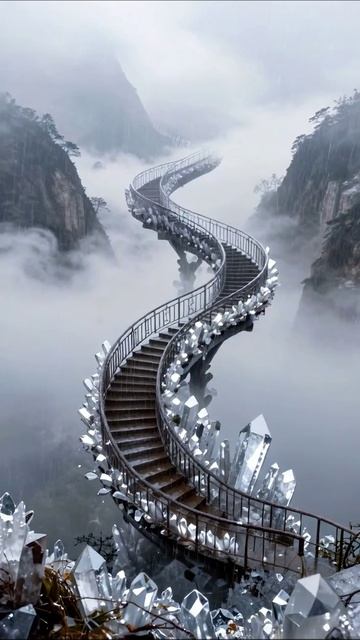 Кристальный мост в облаках #природа #пейзажи #магия