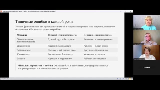 Родитель в  роли. 1часть. Типичные ошибки