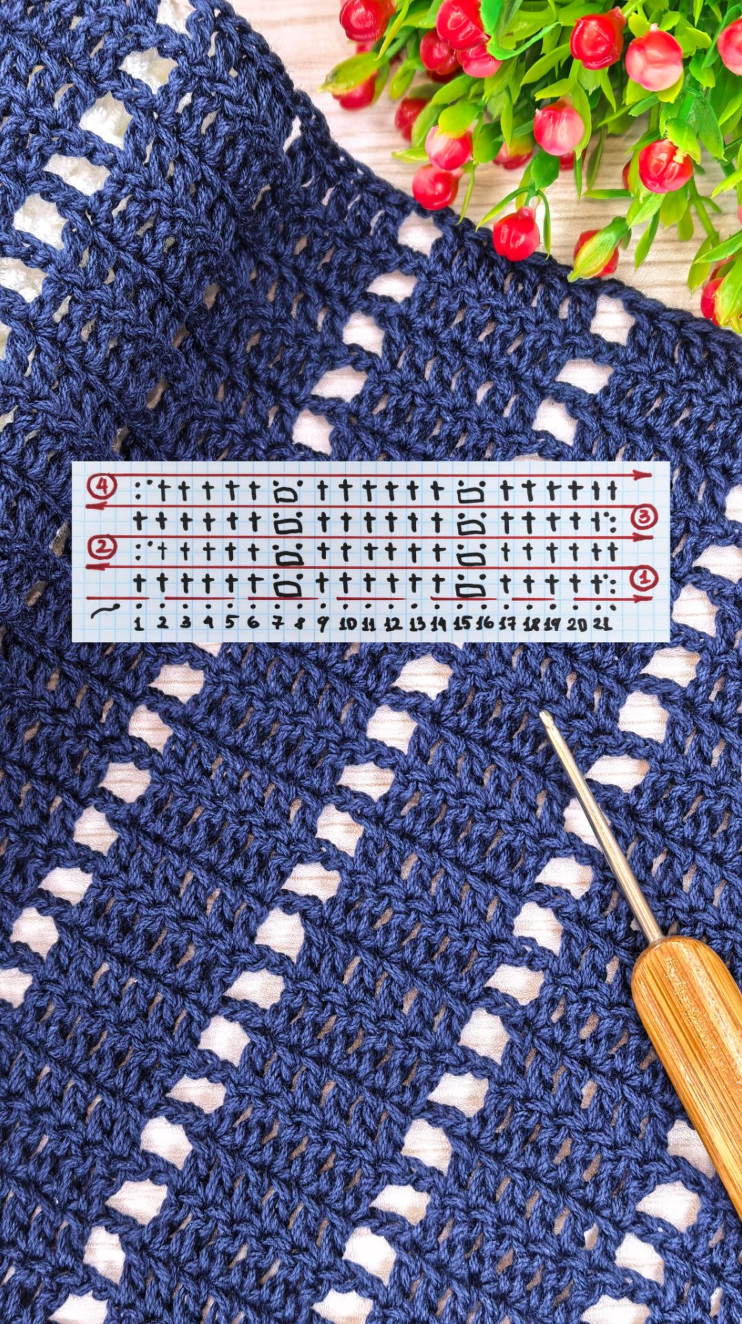 Узор крючком 110 #клип #вязаниекрючком #узорыкрючком