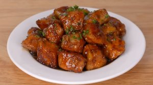 Куриная грудка кусочками | в соево-медовом соусе | жаренная на сковороде с чесноком