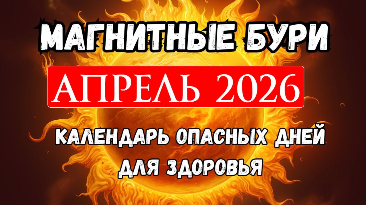 МАГНИТНЫЕ БУРИ В АПРЕЛЕ 2026. НЕБЛАГОПРИЯТНЫЕ ДНИ В АПРЕЛЕ 2026