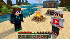 Новое Выживание на острове с Лисëнком "день-4" в майнкрафт {Белчëнок}