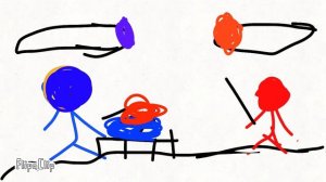 Сражение человечков (синий 🆚 красный) : синий победил