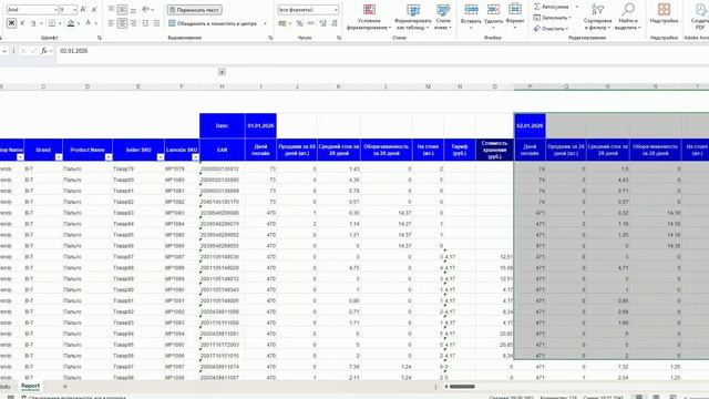 Оцифровка Lamoda - инструкция к формату Excel  FiRe