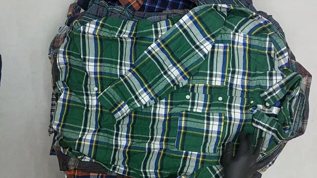 Рубашки мужские тёплые фланель секонд оптом 1 пак