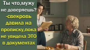 Ты что, мужу не доверяешь?- свекровь давила на прописку, пока не увидела ЭТО в документах