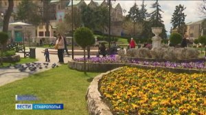 В Пятигорске с весенним теплом ожил Цветник