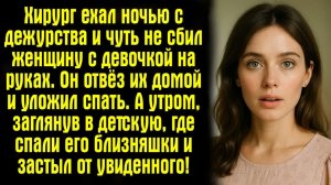 Истории из жизни. Хирург ехал ночью с дежурства и чуть не сбил женщину с девочкой на руках.