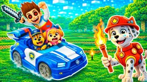 Щенячий Патруль Гонщик Скай Крепыш Что случилось в Майнкрафт Мультик