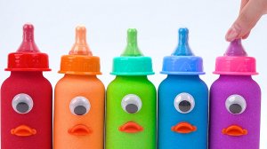 Мультики для малышей. Лепим бутылочки младенца из кинетического песка. Мультики залипашки