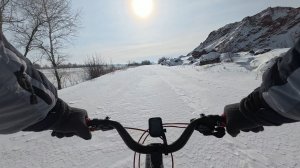 Зимняя велосипедная поездка на 53 км вокруг озера Смолино