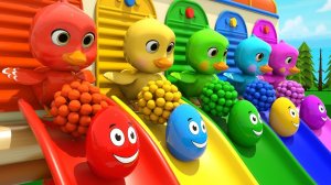 Песенки про пять маленьких утят и яйца-сюрпризы - Детские стишки и песенки для детей
