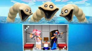 🪱СТРОИМ БУНКЕР ПОД ВОДОЙ ЧТОБЫ ЗАЩИТИТЬ БРОКА ОТ ГОЛОДНОГО ЧЕРВЯ В МАЙНКРАФТ! ШЕДИ МЕН MINECRAFT