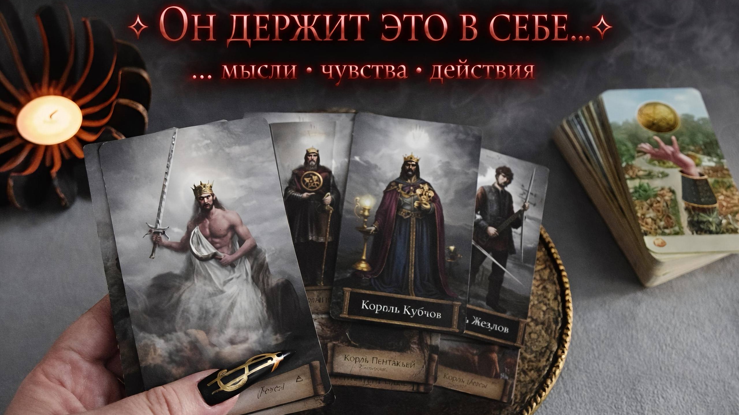 4 Короля Таро. Мысли , чувства, действия вашего мужчины к вам ?