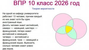 ВПР 10 класс Теория вероятности