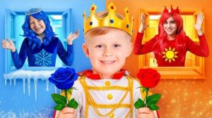 Ледяная vs огненная принцесса. Весёлые истории для детей