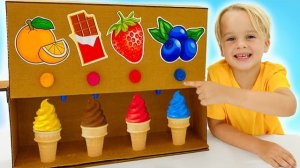 Крис учится помогать семье и играет с аппаратом со сладостями