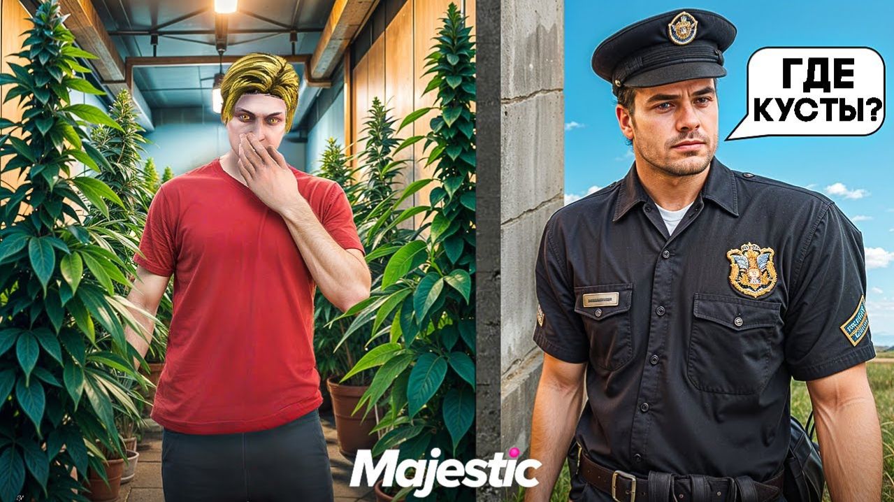 СПРЯТАЛ КУСТЫ ГРИН от ГОСНИКОВ на GTA 5 RP MAJESTIC (снова)