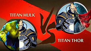Titan Hulk vs Titan Thor in Shadow Fight 2