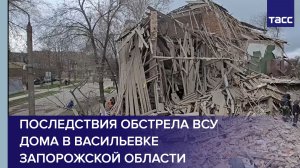 Последствия обстрела ВСУ дома в Васильевке Запорожской области